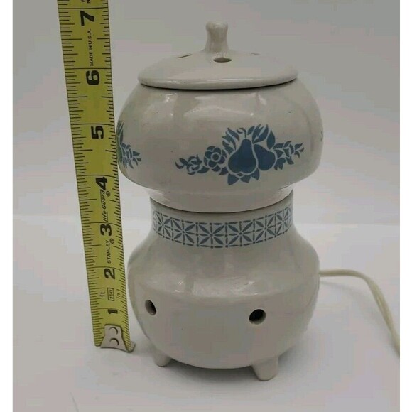 Robeson Wax Melt Candle Potpourri Warmer 7” Electric Vintage Beige Blue - Picture 5 of 11